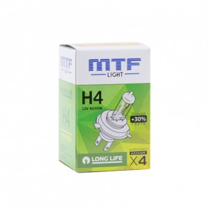 Лампа галогенная H4 12V 55W "MTF" Long Life x4 HS1204 MTF