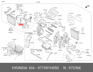 Привод KIA Sportage (10-) заслонки отопителя OE 971591H050 HYUNDAI KIA