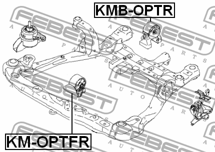 Сайлентблок задн опоры двигателя KIA OPTIMA 06- KMB-OPTR KMB-OPTR FEBEST