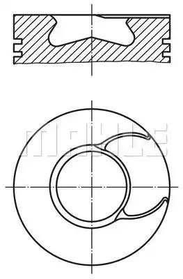 Поршень двигателя MAN (D2066) d=120.00 (с пальцем и кольцами) MAHLE 2293200 MAHLE KNECHT