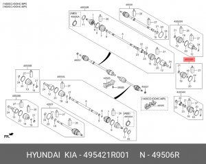 Пыльник ШРУСа HYUNDAI Solaris (10-) внутреннего правый OE 49542-1R001 HYUNDAI KIA
