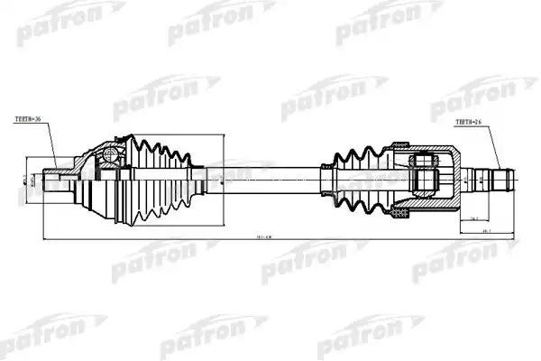 Вал привода VW Passat CC (08-11) переднего левый PATRON PDS6876 PATRON
