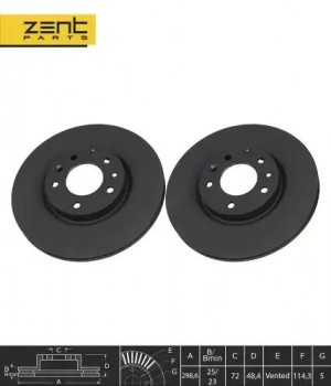 диск тормозной передний! Mazda 6 Gh 1.8/2.0/2.0D/2.2D/2.5 07> Z06268 ZENTPARTS