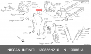 успокоитель цепи ГРМ!\ Nissan X-Trail 2.5 QR25DE 02-13 13085-6N210 NISSAN