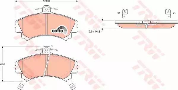 GDB1198 590 02=FDB1093=571940B !колодки дисковые п.\Mitsubishi Carisma 1.8/1.9GD GDB1198 TRW