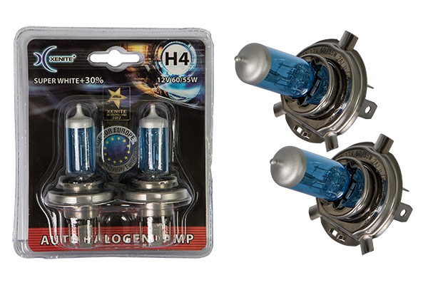 Лампа 12V H4 60/55W P43t +30% 4000К блистер (2шт.) Super White XENITE 1007045 XENITE