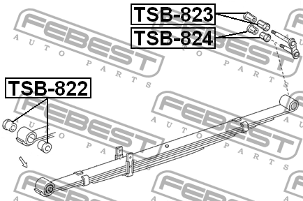 Втулка задн рессоры задняя TOYOTA HILUX 04-12 TSB-823 TSB-823 FEBEST