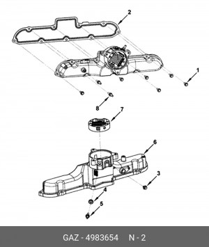 Прокладка впускного коллектора Газель Бизнес Cummins ISF 2.8L 4983654 GAZ GAZ