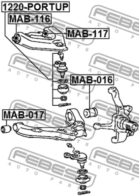 Сайлентблок верхн рычага задний MITSUBISHI L400 94-01 MAB-117 MAB-117 FEBEST