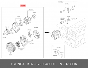 Генератор HYUNDAI HD120 дв.D6GA (70A,24V) OE 3730048000 HYUNDAI KIA
