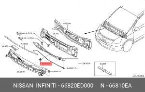клипса!\ Nissan 66820-ED000 NISSAN