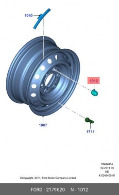 Гайка колеса М12х1.5х32 конус закрытая ключ 19мм FORD Europe OE 2 179 620 FORD