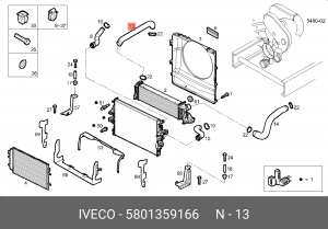 патрубок системы охлаждения !\IVECO Daily 5801359166 IVECO