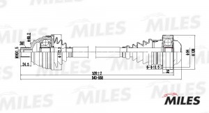 Привод в сборе левый/правый VW T5 1.9D-2.5 90-03 (GKN 301323) GC00142 GC00142 MILES