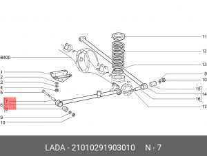 Втулка ВАЗ-2101-2107 штанги продольной распорная АвтоВАЗ 21010291903010 LADA VAZ