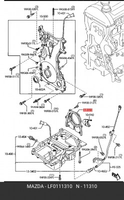 Сальник коленчатого вала LF0111310 LF01-11-310 MAZDA