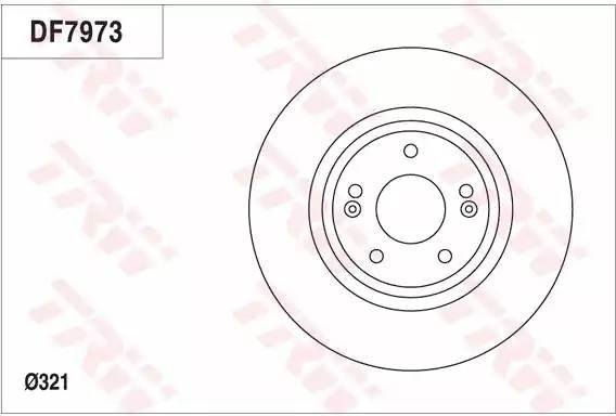 Диск тормозной передний HYUNDAI SANTA FE II-III, KIA SORENTO II DF7973 DF7973 TRW