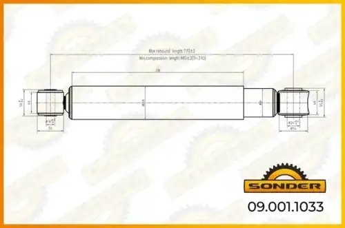 Амортизатор подвески (передний) MAN о.н 81437026084 — 2 года безусловной гаранти 090011033 SONDER