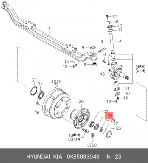 Шайба поворотного кулака KIA COSMOS 0K85033043 HYUNDAI KIA