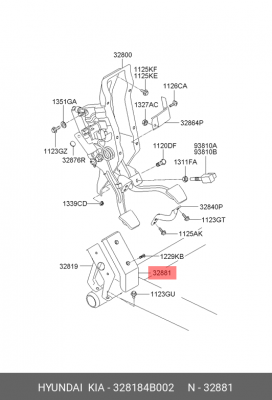 Площадка HYUNDAI Porter опорная для левой ноги OE 328184B002 HYUNDAI KIA