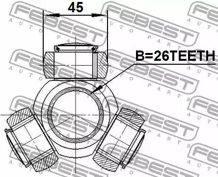 FORD MONDEO IV (2007-2015) ТРИПОИД 26X45 0116AGV10 FEBEST