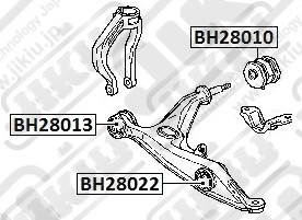 Сайлентблок рычага средний HONDA CIVIC 95-01, CR-V 95-01 BH28022 BH28022 JIKIU