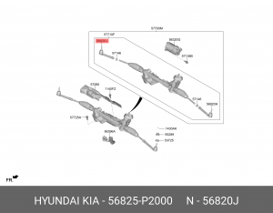 Наконечник рулевой тяги HYUNDAI Santa Fe (21-) KIA Sorento (21-) правый OE 56825P2000 HYUNDAI KIA