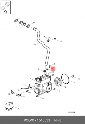 стопор! фикс.лапка-скоба крепления заглушки теплообменника RVI,Volvo 1546531 VOLVO
