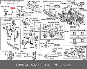 кронштейн замка капота!\ Toyota Land Cruiser 200 08> 53209-60170 TOYOTA