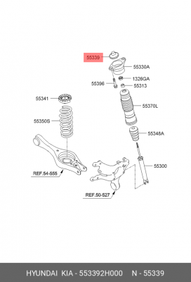 Пыльник KIA Ceed (06-) опоры амортизатора заднего OE 553392H000 HYUNDAI KIA