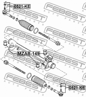 Наконечник рулевой MAZDA CX-5 KE 2011- 0521-KE 0521-KE FEBEST