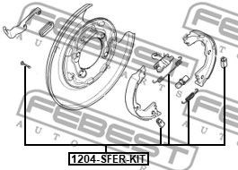 К-кт монтажный барабанных колодок HYUNDAI SANTA FE 2015- 1204-SFER-KIT 1204-SFER-KIT FEBEST