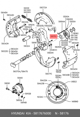 Кольцо HYUNDAI HD270,370,500 упорное рычага тормоза регулировочного OE 5817676000 HYUNDAI KIA