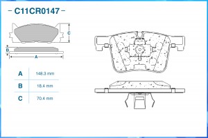 Тормозные колодки передние Low Metallic C11CR0147 C11CR0147 CWORKS