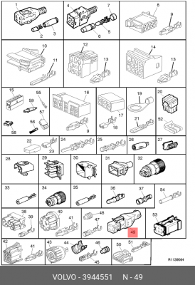 Разъем соединительный к мотору омывателя Volvo 3944551 VOLVO