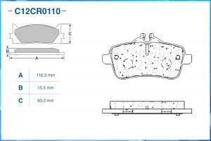 Тормозные колодки задние Low Metallic C12CR0110 C12CR0110 CWORKS