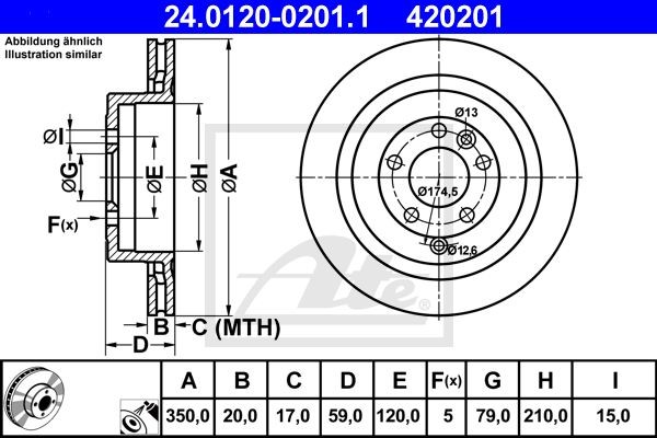 24.0120-0201.1 диск тормозной задний!\ Land Rover Discovery III 4.4 04> 24.0120-0201.1 ATE