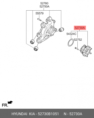 Ступица HYUNDAI Genesis (14-) задняя OE 52730B1051 HYUNDAI KIA
