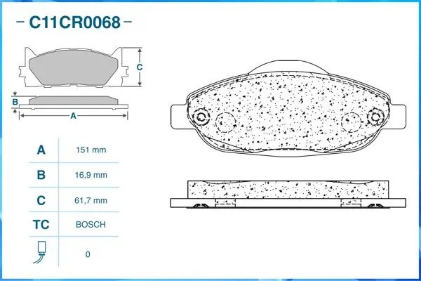 Тормозные колодки передние Low Metallic C11CR0068 C11CR0068 CWORKS