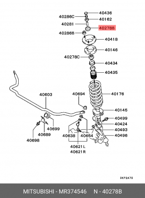 втулка амортизатора переднего!\ Mitsubishi Pajero III/IV 00> MR374546 MITSUBISHI