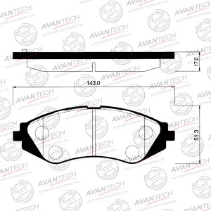 Колодки тормозные дисковые Avantech передние (противоскрипная пластина в компл.) AV040 AVANTECH