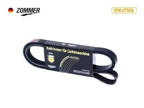 Ремень 1750 (6PK) генератора дв. Chrysler 2.4 EPDM 6PK1750A ZOMMER
