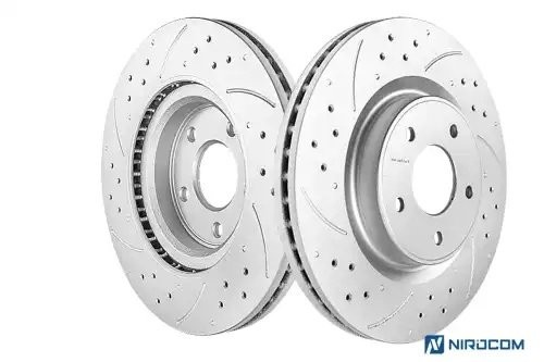 Передний тормозной диск Evolution с перфорацией и насечками, в покрытии GEOMET JBR1559 POWERSTOP