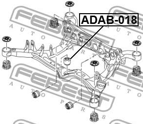 сайлентблок подрамника задн.!крепл. редуктора\ Audi A4/A5/Q5 quattro 1.8-4.2/2.0 ADAB-018 FEBEST
