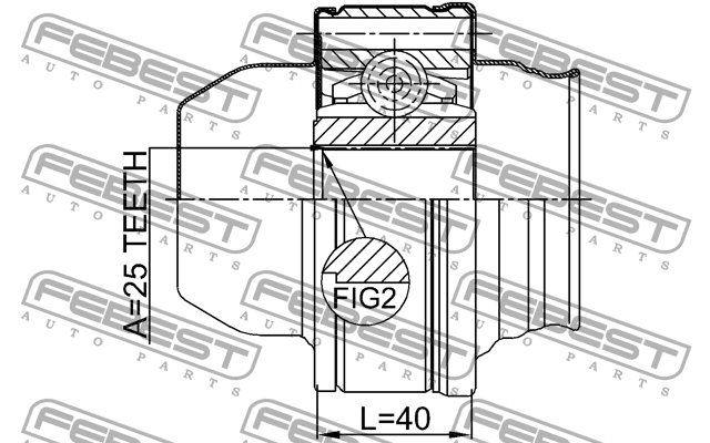 ШРУС кардана JEEP GRAND CHEROKEE 1997-2004 2011-GRCHSHAF 2011-GRCHSHAF FEBEST