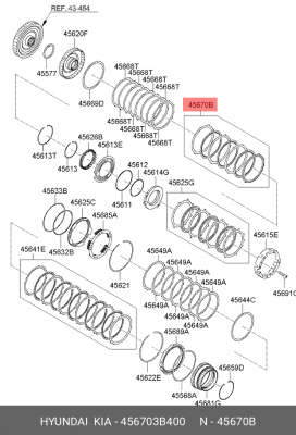 Диск фрикционный АКПП HYUNDAI ix55 (07-),Santa Fe (12-) комплект OE 456703B400 HYUNDAI KIA