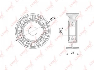 Ролик натяжителя поликлин.ремня PB-5193 LYNXAUTO