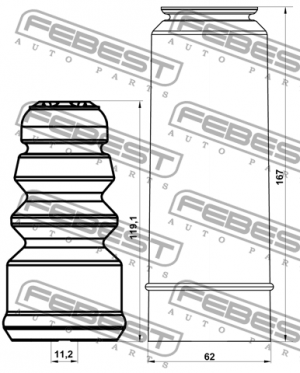 Пыльник заднего амортизатора с отбойником комплект AUDI A4/AVANT 2001-2008 ADSHB ADSHB-A4IIR-KIT FEBEST