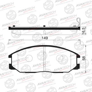 Колодки тормозные дисковые Avantech передние (противоскрипная пластина в компл.) AV134 AVANTECH