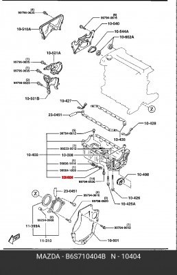 B6S7-10-404B Болт сливной пробки B6S710404B MAZDA